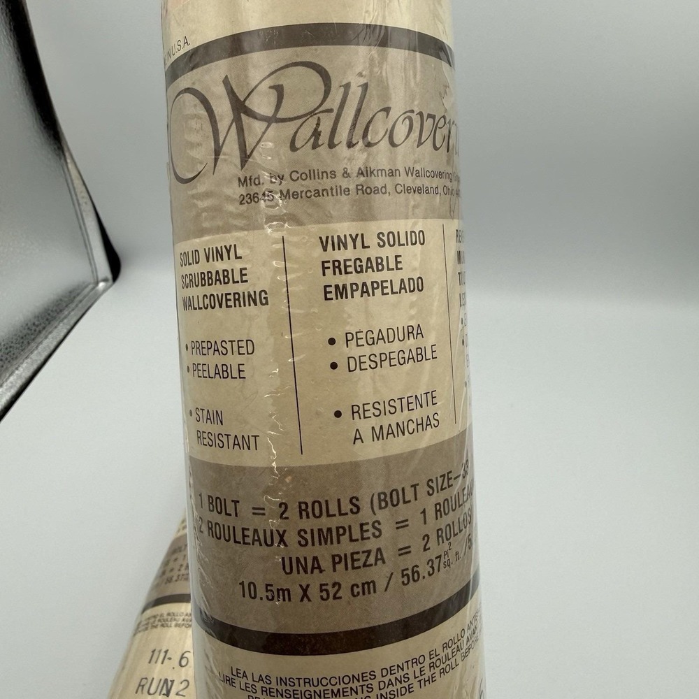 Vintage Collins & Aikman Wallcoverings Cream Pink Blue Floral 2 Double Rolls - Picture 5 of 8